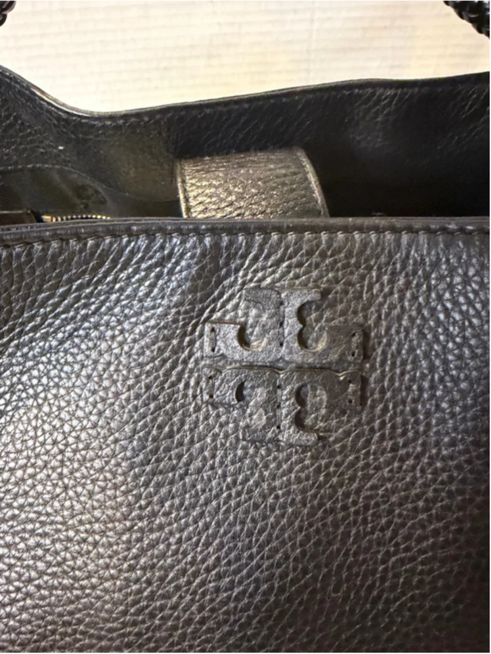 Women's Tory Burch Black Leather Tote Bag One Size